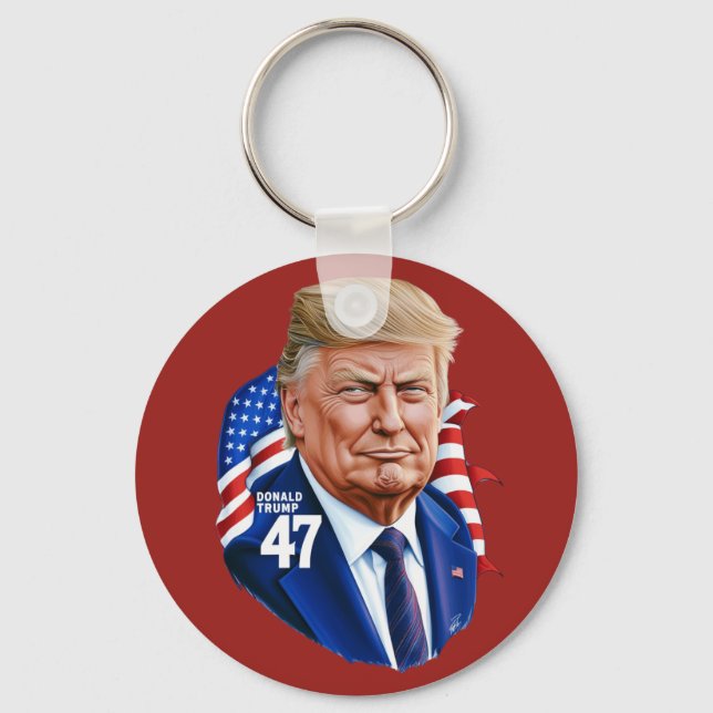 Donald Trump 2024 Presidential 47 Winner Key Ring (Front)