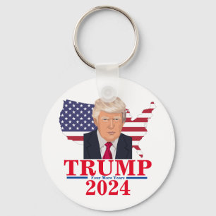Donald Trump 2024 Presidential Cartoon U.S. Map Key Ring