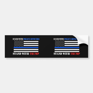 Donald Trump 2024 Stand with Police Officers Bumper Sticker