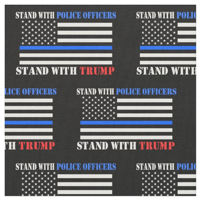 Donald Trump 2024 Stand with Police Officers Fabric (Close Up)