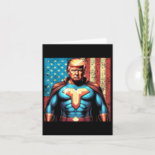 Donald Trump 2024 Superhero Distressed American Card
