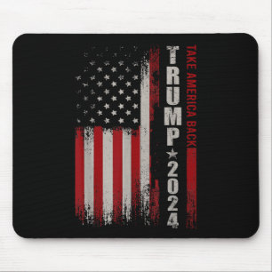 Donald Trump 2024 Take America Back American Flag Mouse Pad