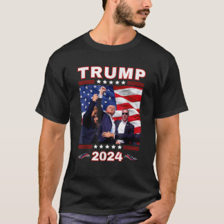 Donald Trump 2024 Take America Back American Flag  T-Shirt
