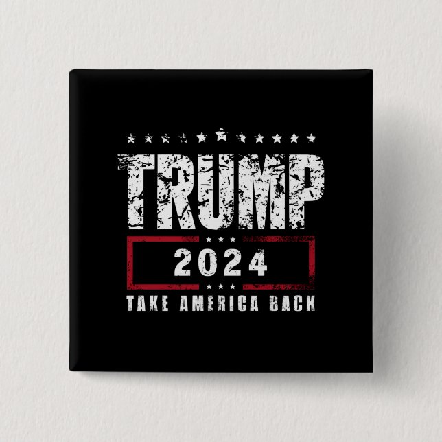 Donald Trump 2024 Take America Back Election  15 Cm Square Badge (Front)