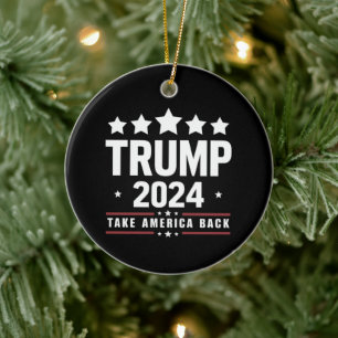 Donald Trump 2024 Take America Back Election  Ceramic Ornament