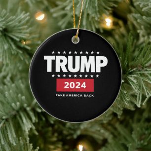 Donald Trump 2024 Take America Back Election  Ceramic Ornament
