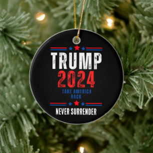 Donald Trump 2024 Take America Back Election  Ceramic Ornament