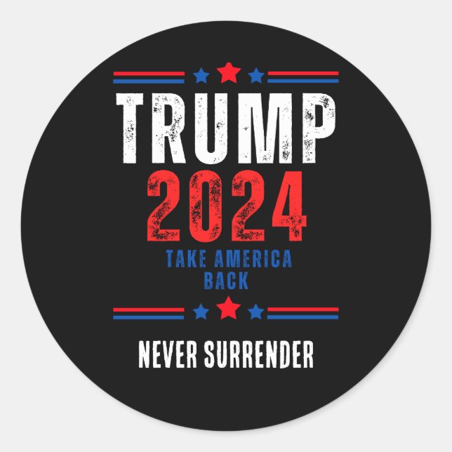 Donald Trump 2024 Take America Back Election  Classic Round Sticker (Front)
