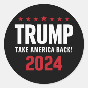 Donald Trump 2024 Take America Back Election Classic Round Sticker