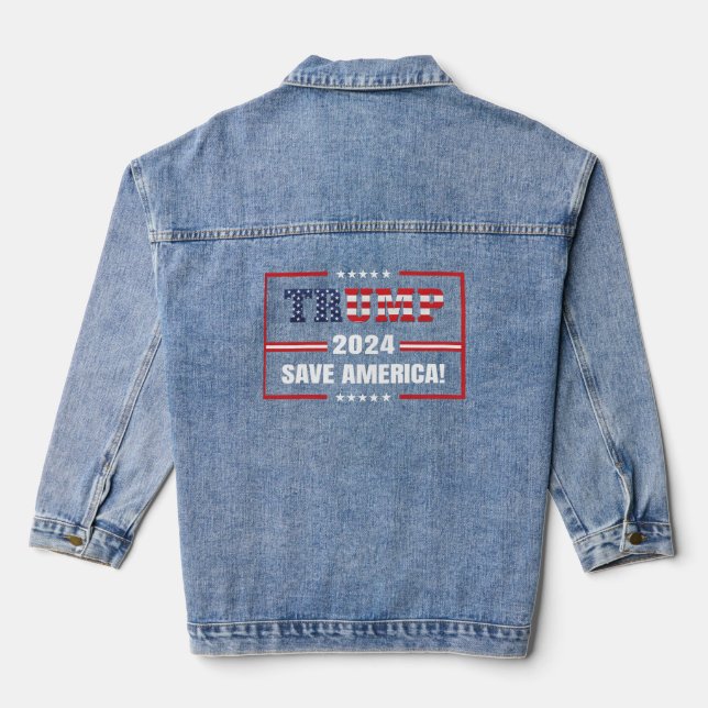 Donald Trump 2024 Take America Back Election Denim Jacket (Back)