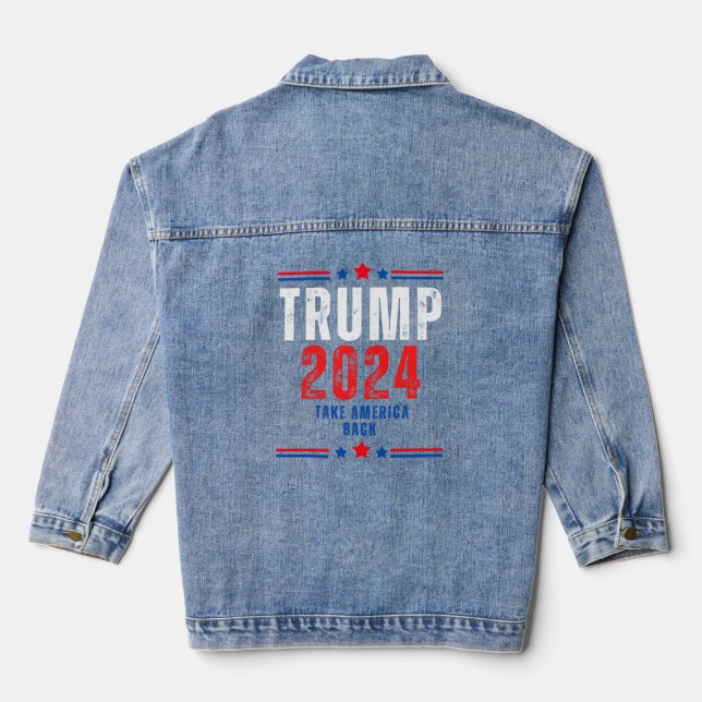 Donald Trump 2024 Take America Back Election Denim Jacket (Back)