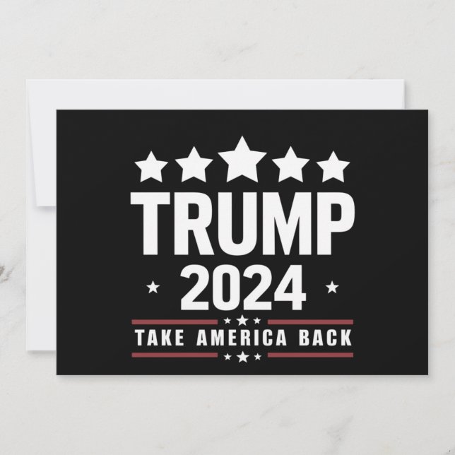 Donald Trump 2024 Take America Back Election  Invitation (Front)