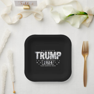 Donald Trump 2024 Take America Back Election Paper Plate