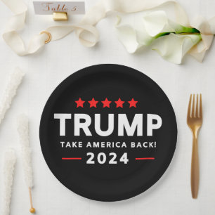 Donald Trump 2024 Take America Back Election Paper Plate