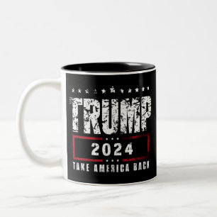 Donald Trump 2024 Take America Back Election  Two-Tone Coffee Mug