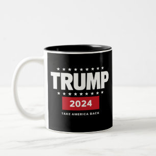 Donald Trump 2024 Take America Back Election  Two-Tone Coffee Mug
