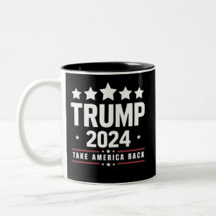 Donald Trump 2024 Take America Back Election  Two-Tone Coffee Mug
