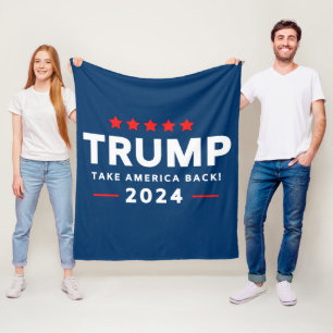 Donald Trump 2024 Take America Back  Fleece Blanket