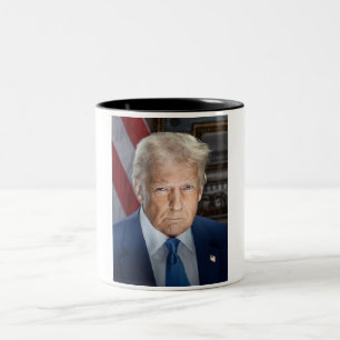 Donald Trump 2025 American President Portrait Two-Tone Coffee Mug
