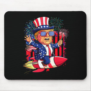 Donald Trump 2025 Happy 4th Of July Trump American Mouse Pad
