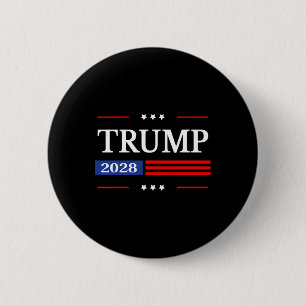 Donald Trump 2028 President American Flag Pro Trum 6 Cm Round Badge