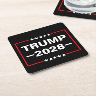 Donald Trump 2028 President Square Paper Coaster