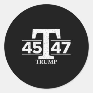 Donald Trump 45 47 45th 47th President  Classic Round Sticker