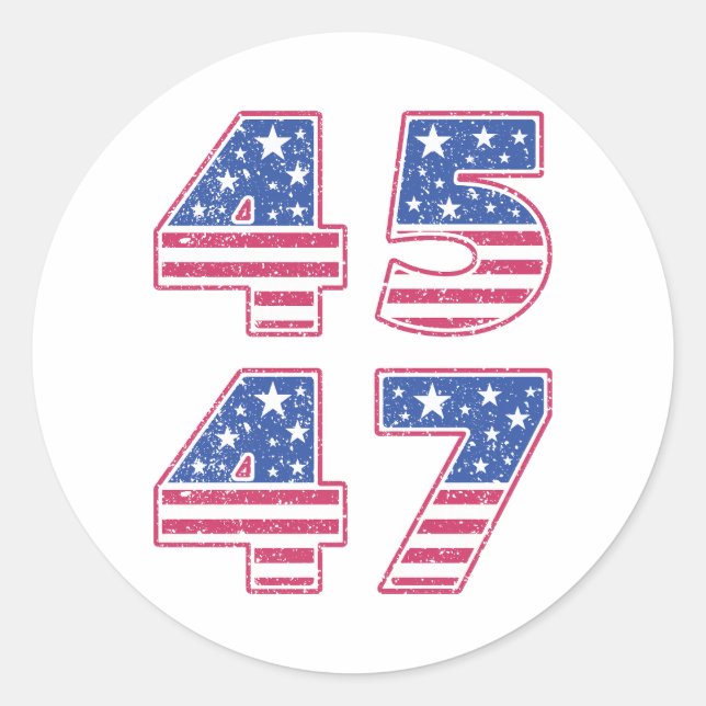 Donald Trump 45-47 Classic Round Sticker (Front)