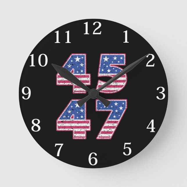 Donald Trump 45-47 Round Clock (Front)