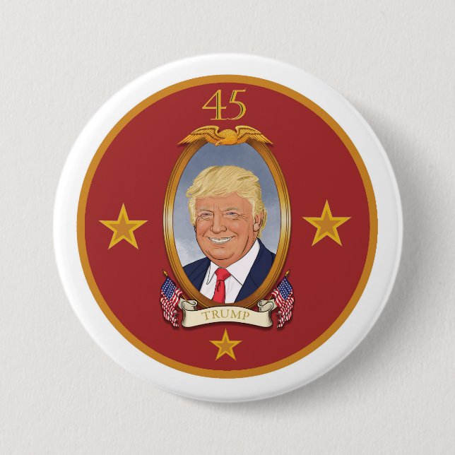 Donald Trump 45th President 7.5 Cm Round Badge (Front)