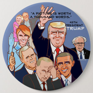 Donald Trump-45th President of the USA. 6 Cm Round Badge