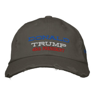 DONALD TRUMP 45th PREZ DISTRESSED CHINO TWILL CAP