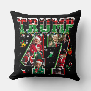 Donald Trump 47th President 2024 Christmas Santa Cushion
