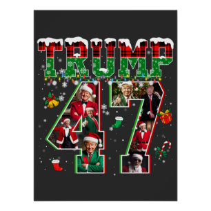Donald Trump 47th President 2024 Christmas Santa Poster