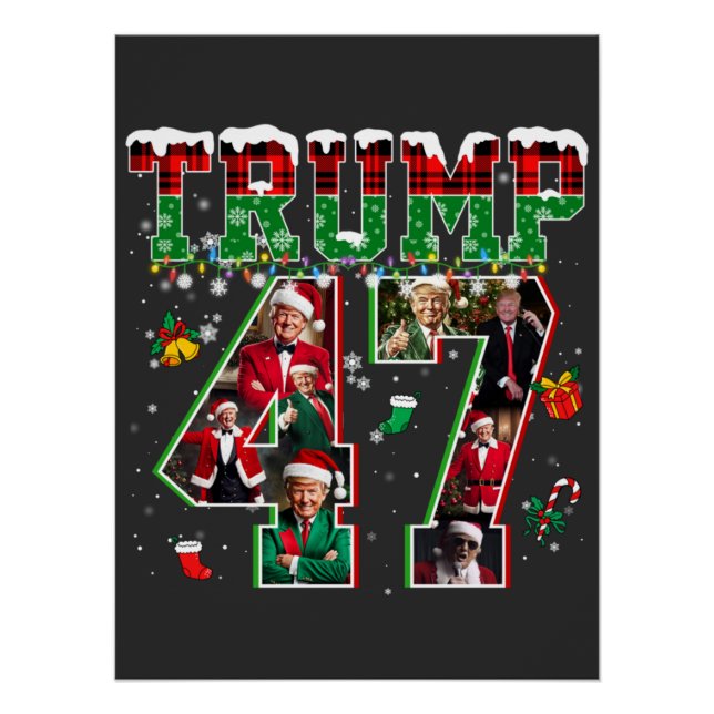 Donald Trump 47th President 2024 Christmas Santa Poster (Front)