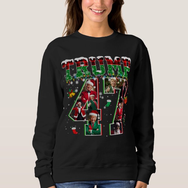 Donald Trump 47th President 2024 Christmas Santa Sweatshirt (Front)