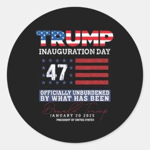 Donald Trump 47th President 2025 Inauguration Usa Classic Round Sticker