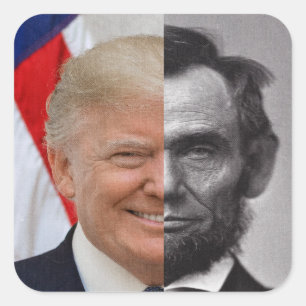 Donald Trump Abraham Lincoln Square Sticker