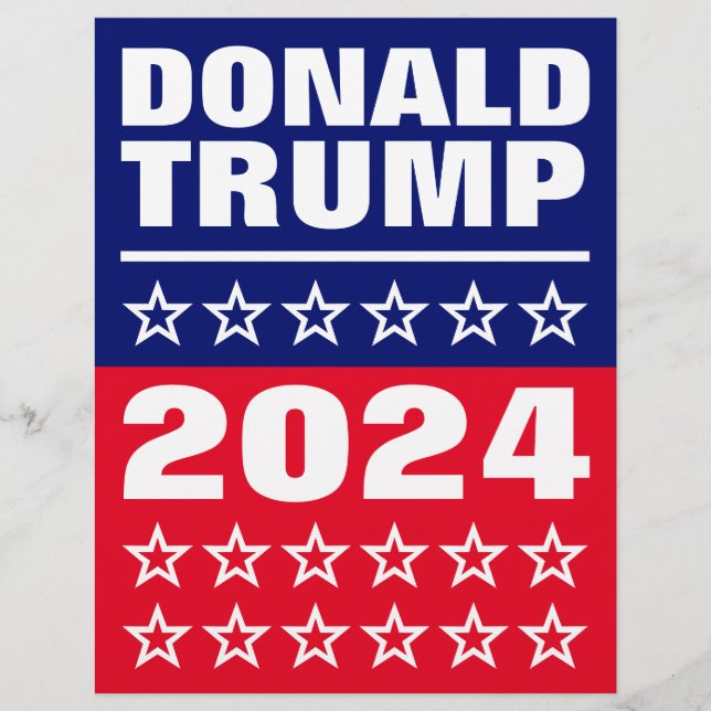 Donald Trump, American 2024 Presidential Elections Flyer (Front)