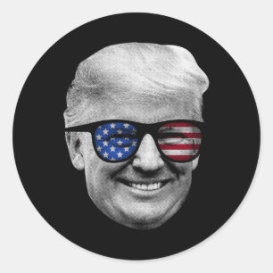 Donald Trump American Flag 4th Of July Classic Round Sticker