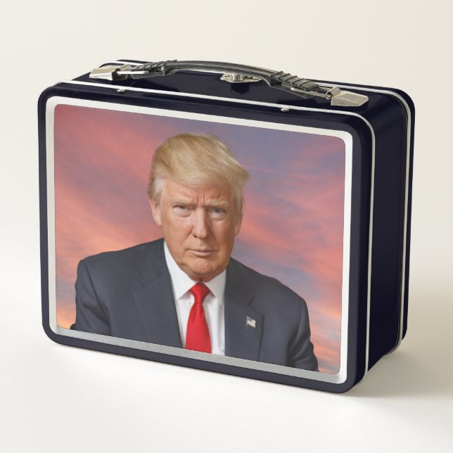 Donald Trump American  Flag Metal Lunch Box (Back)
