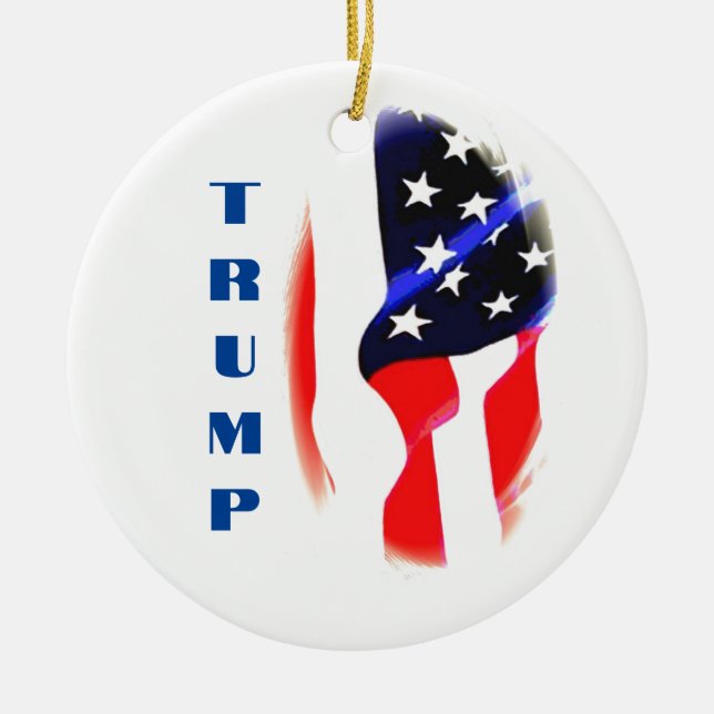 Donald Trump American Flag Pop Art  Ceramic Ornament (Front)