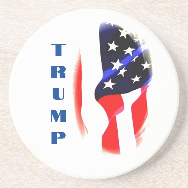 Donald Trump American Flag Pop Art  Coaster (Front)