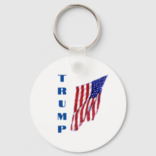 Donald Trump American Flag Pop Art  Key Ring