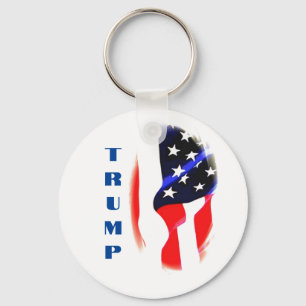 Donald Trump American Flag Pop Art  Key Ring