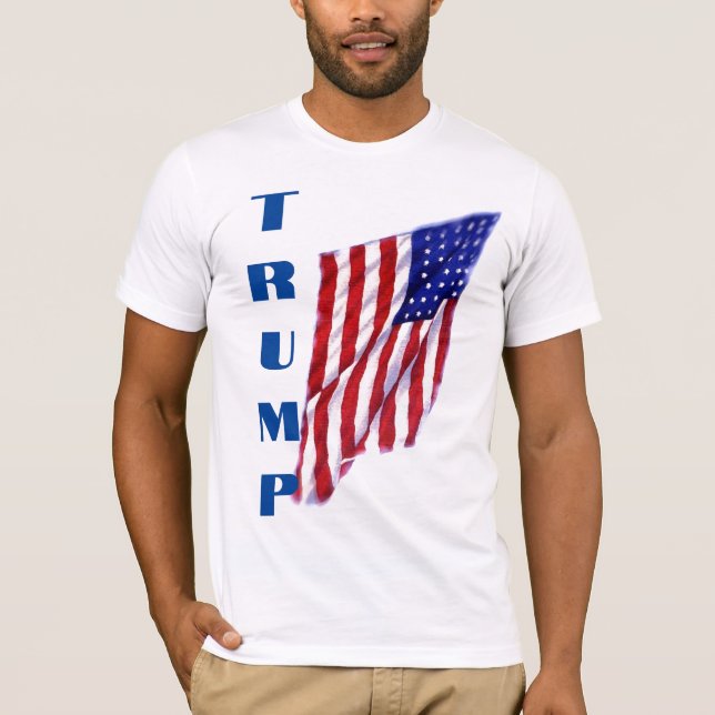 Donald Trump American Flag Pop Art  T-Shirt (Front)