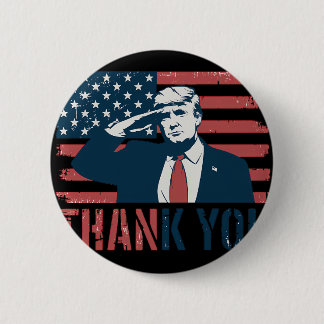 Donald Trump American Flag President Thank You 6 Cm Round Badge