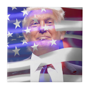 donald trump american flag tile