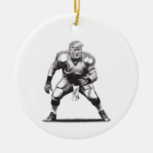 Donald Trump American Football President 2025 Ceramic Ornament