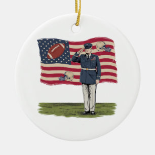 Donald Trump American Football President 2025 Ceramic Ornament
